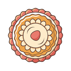 Delicious fruit tart vector illustration, bakery dessert design, sweet pie graphic, food art image