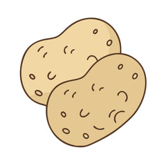 Isolated clip art of fresh potatoes vegetable vector illustration for food design and cooking