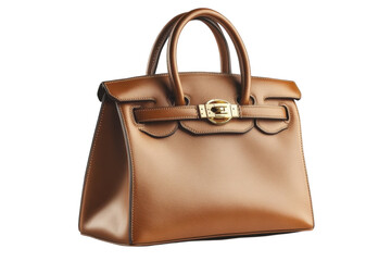 Elegant brown leather handbag stylish top handle satchel luxurious gold clasp perfect accessory rich