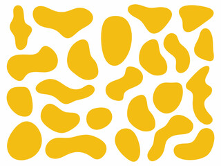 Abstract Yellow Liquid Organic Shapes - Modern Flat Design.