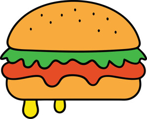 big hamburger isolated on white background
