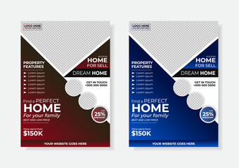 Real estate flyer design template, Real Estate Home Sale Flyer, creative home for sale flyer, color a4 print ready flyer