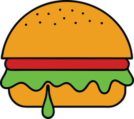 hamburger isolated on white background