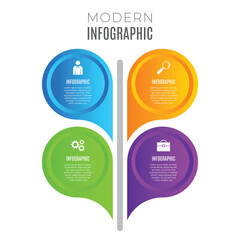 Infographic business 4 step or options chart list template design
