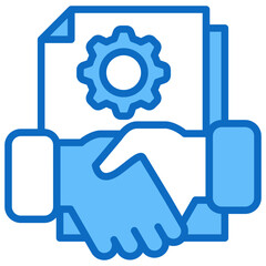 Partnership Blue Fill Icon in Togetherness and Teamwork Vector Design