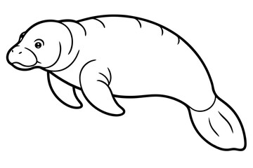 Fototapeta premium Manatee Silhouette Design