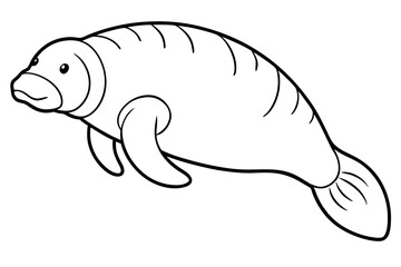 Manatee Silhouette Design