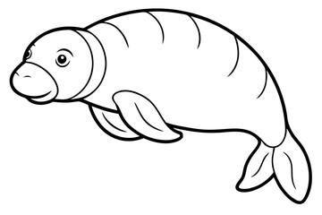 Manatee Silhouette Design