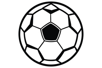 Fototapeta premium Stylized black and white soccer ball illustration with geometric pattern
