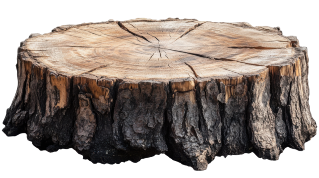 Rustic Tree Stump: A detailed study of a weathered tree stump, showcasing its rugged texture, growth rings, and the resilience of nature.
