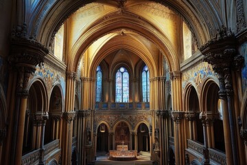 Obraz premium Majestic Basilica of Montserrat Monastery: A Benedictine Architectural Marvel Near Barcelona