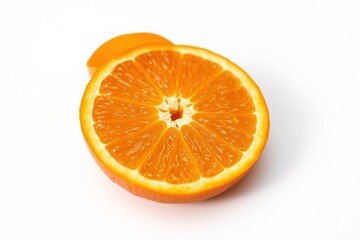 Fototapeta premium Half Orange Slice on a Bright White Background