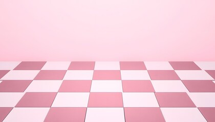 pink and white checkered tablecloth