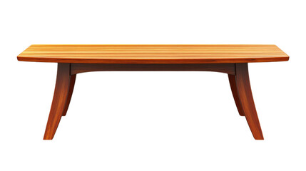 Fototapeta premium Wooden Coffee Table: A sleek and minimalist wooden coffee table with a warm, inviting appearance, perfect for modern interior design.