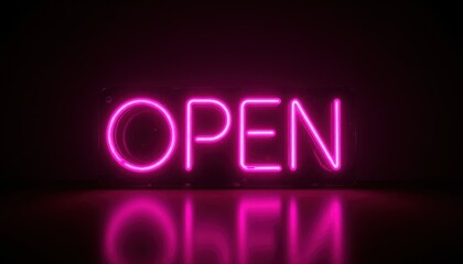 Pink Neon Open Sign