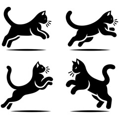 Nimble cat bouncing gracefully while playing with endless delight