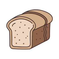 Illustration of sliced loaf of bread for breakfast toast sandwich and bakery products design