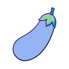 Isolated eggplant vector illustration fresh vegetable food ingredient cooking recipe purple eggplant for design