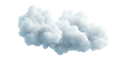 Fluffy cloud isolated on a white background, perfect for design, backgrounds or as decorative element.
