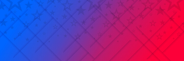 Web banner with elements of the American national flag, many stars. Decorative USA banner suitable for background, headers, posters, cards, website. Vector illustration