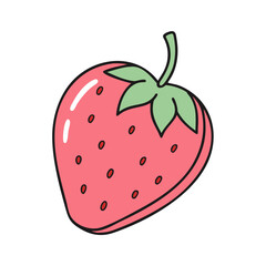 Isolated strawberry vector illustration fresh fruit drawing summer food berry design graphic art