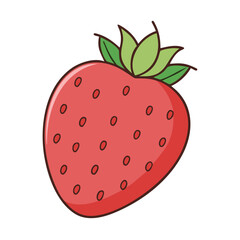 Isolated strawberry vector illustration for summer fruit designs and healthy eating concepts