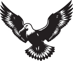 Obraz premium Albatross Silhouette Black Vector High Quality Vector Image. The white background