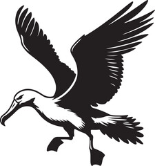 Obraz premium Albatross Silhouette Black Vector High Quality Vector Image. The white background