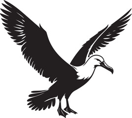 Obraz premium Albatross Silhouette Black Vector High Quality Vector Image. The white background