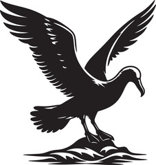 Obraz premium Albatross Silhouette Black Vector High Quality Vector Image. The white background