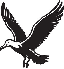Obraz premium Albatross Silhouette Black Vector High Quality Vector Image. The white background
