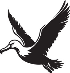 Obraz premium Albatross Silhouette Black Vector High Quality Vector Image. The white background