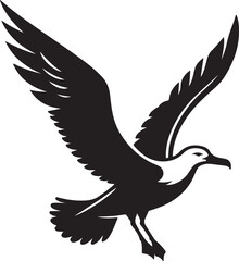 Obraz premium Albatross Silhouette Black Vector High Quality Vector Image. The white background