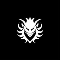 Dragon - Black and White Isolated Icon - Vector illustration
