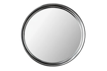 Elegant round silver framed mirror perfect for modern bathroom or bedroom decor Adds a touch of