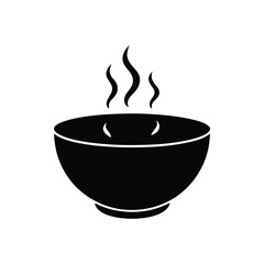 Hot soup in a bowl, ready to eat.