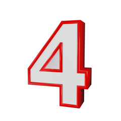 Fototapeta premium 3d red number