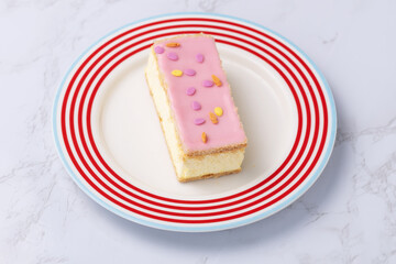 Dutch tompouce pastry, traditional cake in the Netherlands
