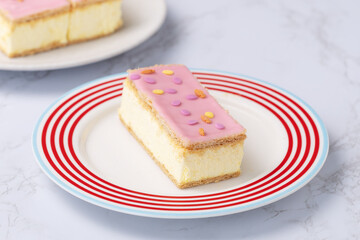 Dutch tompouce pastry, traditional cake in the Netherlands