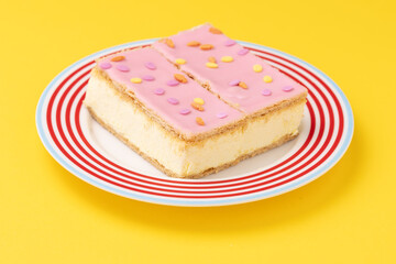 Dutch tompouce pastry, traditional cake in the Netherlands