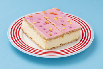 Dutch tompouce pastry, traditional cake in the Netherlands