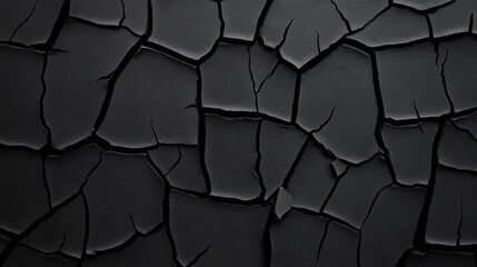 Dark Cracked Texture Background Abstract Black Polygonal Pattern