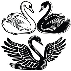 set-of-swan-silhouette-set-vector-image (31).eps