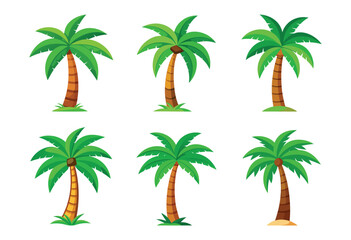 Fototapeta premium Cartoon Palm trees set