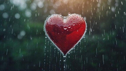 Download heart in rain wallpaper hd love symbol romantic valentine's day background image free stock photo