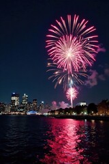 Vibrant fireworks explode over London skyline at midnight , incredible, festival, explosions