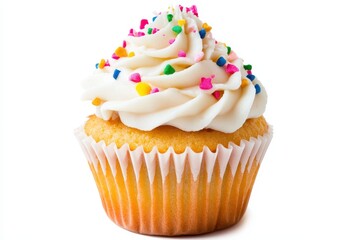 Delicious cupcake with frosting and sprinkles (1)