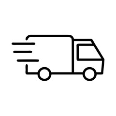 Delivery truck in motion illustration with speed lines  