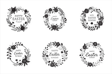 Fototapeta premium A black silhouette illustration of Easter Sunday picture.