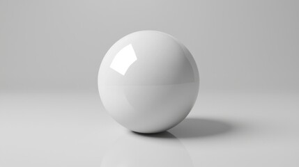 A white sphere with a reflective surface.